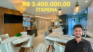 Apartamento finamente mobiliado com vista mar em Itapema | 4 suítes | Piscina | 3 Vagas