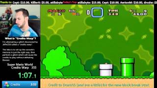 SethBling getting the new 3:07.2 WR on Super Mario World!