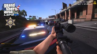 [NO COMMENTARY]  GTA V LSPDFR | DEPUTY DOWN | BIGGEST CHASE | STOLEN MONEY TRUCK | PANIC BUTTON-LASD