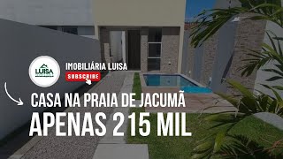 CASA COM ÁREA DE LAZER COMPLETA E 2QTS PERTO DA PRAIA EM JACUMÃ, POR APENAS R$215 MIL.