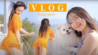 [4K 고화질] 나랑 1박2일 갈래? 모노키니💛 청순 그 잡채 브이로그 모델 김꽃송 poolvilla VLOG