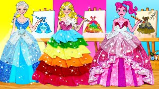 DIY Paper Doll | Elsa, Rapunzel, Mommy Long Leg Princess Drawing Contest Handmade | Woa Doll Spanish