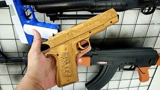 Realistic toy guns, Colt 1911 Gold, Shell Ejection Amazing