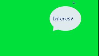 Animated Interested word green screen. Interested word animation.