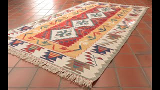 309473 Turkish Seccade kilim walkaround