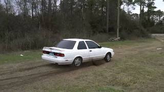 Turbocharged Nissan Sentra SE-R dirt burnout