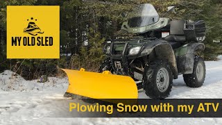 ATV Plowing Snow - [Honda Rancher / 50" Moose Plow]