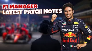 LATEST UPDATE/PATCH NOTES - F1 MANAGER 22