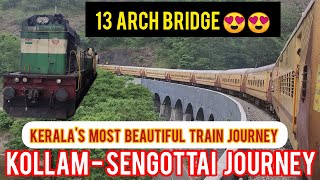 Kerala's Most Beautiful Train Journey 😍  ft. 13 Arch Bridge | Kollam to Sengottai by 16102 | Part 2