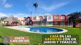 Casa en las Gaviotas con Jardin, Temazcal y Alberca en condominio. $1,460,0000mx