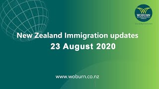 New Zealand Immigration update 23 August 2020