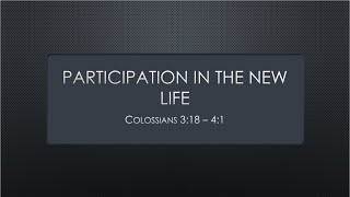 Participating in the New Life | Colossians 3:18-4:1