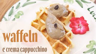 Waffel e crema cappuccino, leckere Waffeln mit Cappuccino-Creme, auch im Sommer zum Kaffee