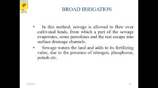 Water Supply and Wastewater Engineering - Sewage Disposal on Land