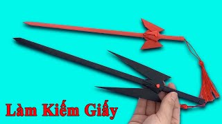 CÁCH LÀM KIẾM BẰNG GIẤY | LÀM KIẾM ĐỒ CHƠI CỰC NGẦU | ORIGAMI FF