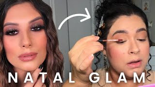 TUTORIAL DE MAQUIAGEM GLAM PRA ARRASAR NO NATAL *CONFRATERNIZAÇÃO* com produtos nacionais