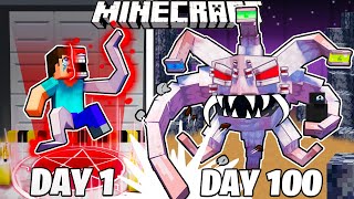 I Survived 100 Days in DOORS THE MINES in Minecraft!