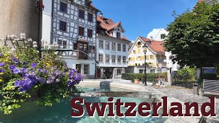 Following the waterfalls down into the historic town in Switzerland | Binaural 4K