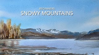 Paint Loose WATERCOLOR SNOWY MOUNTAINS & LAKE, Watercolour Landscape Painting Watercolour Tutorial