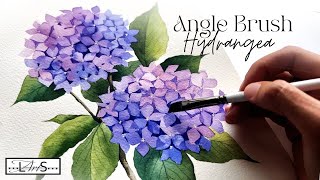 Easier Than It Looks!! Simple & Breathtaking Step-by-Step Watercolor Hydrangea Using an Angle Brush!