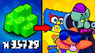 ¿Cuántos Billetes Necesitas para Desbloquear TODAS las Skins de Bob Esponja? | Brawl Stars