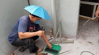 AUX aircon installation, outdoor unit #meyaireracservices #auxaircon