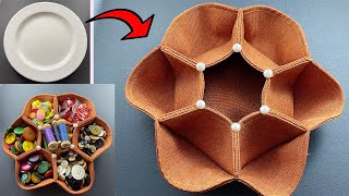 💖 How to make a Flower Fabric Bowl | Diy Fabric Tray | Cute Fabric storage basket | tigela de tecido