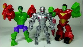 Go Marvel Hulk Toys! The Dinosaurs are helping Ultron Toy! #LotsMoreToys