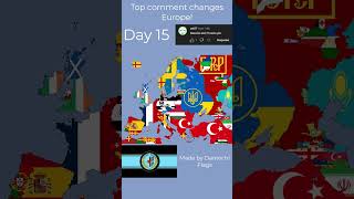 Top comment changes Europe! (Day 14) #shorts #europe #map (request by: @cat27fck  )