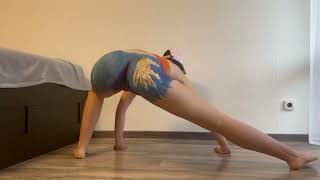 Body art stretching | yoga | 4k USA Housewife