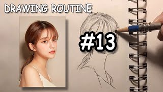 Learning how to draw portrait with the Loomis Method, step by step - Drawing Routine #13