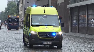 Ambulanza Pompieri Bruxelles in emergenza - Ambulance responding code 3