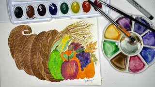 Art with Kasey: Draw and Color a Cornucopia