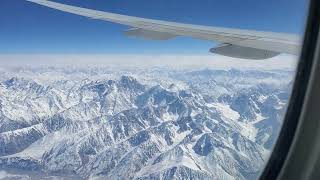 Flying over mountains of Central Asia