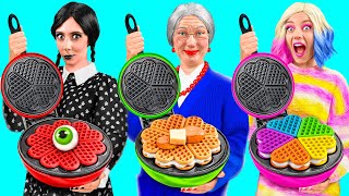 Wednesday vs Grandma Cooking Challenge | Awesome Kitchen Hacks by Fun Teen