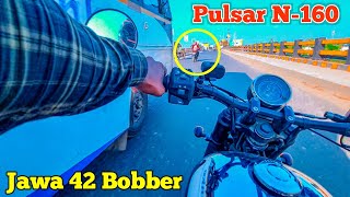 Pulsar N160 Vs Jawa 42 Bobber Drag Race 🔥 What a Performance | Jawa vs Pulsar