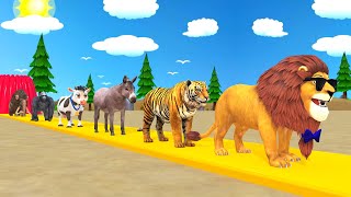 Paint & Animals Mammoth,Gorilla,Lion,Duck,Cow,Panda Fountain Crossing Transformation Animal Cartoon