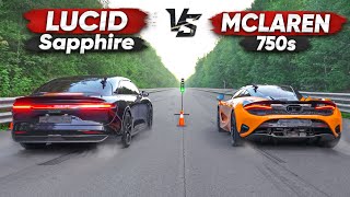 1234 л.с. Lucid Air SAPPHIRE vs 900 л.с. McLaren 750S. Избиение младенца?