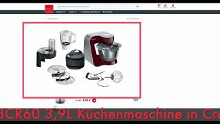 Schnäppchen des Tages 19.12 - Heute Bosch MUM58CR60 3,9L Küchenmaschine in Cranberry red mit Zubehör