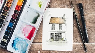 Line and Wash | Painting a Fishmonger's Shop