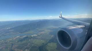 WestJet 737 MAX8 Beautiful Rocky Mountain Arrival into Vancouver!