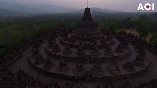 Candi Borobudur Magelang view Drone