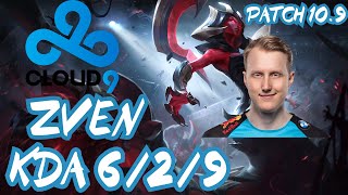 C9 Zven CASSIOPEIA vs YASUO MID - NA CHALLENGER - PATCH 10.9