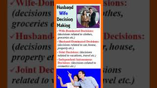 husband wife decision making | Consumer Behavior | family buying decisions