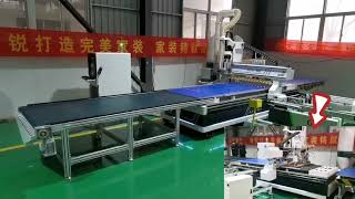 ATC CNC Router machine with auto loding unloading and auto labeling function