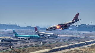 plane engine get fire and collide with highest building and crash | GTA 5