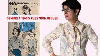 Sewing a PussyBow Blouse from a 1960’s Pattern