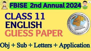 Class 11 English Guess Paper 2024  | Great Sir