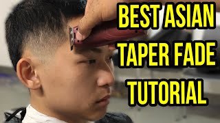 Straight Asian Hair Taper Fade Tutorial | Quarantine Style (MUST WATCH)