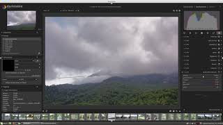 Облака, горы. Коррекция фотографии в программе Darktable.